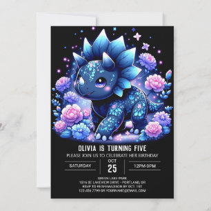 Sweet Cartoon Dinosaur Digital Birthday Invitation