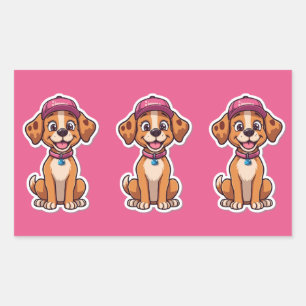 Sweet Cartoon Dog – Happy Puppy in Cap Sticker