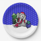 Sweet Cartoon Xmas Elephant in the Snow