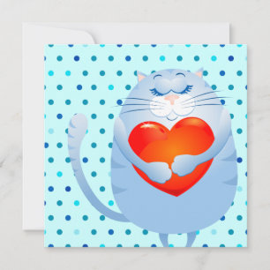 Sweet cat in love, invitation