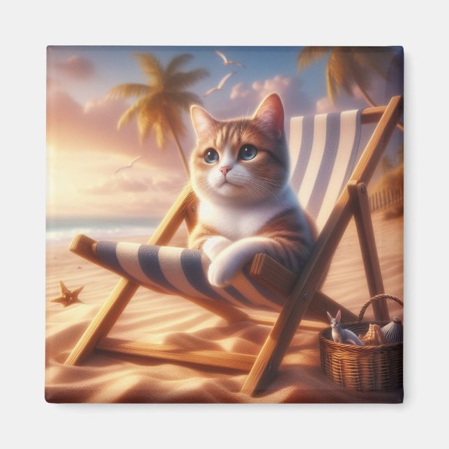 Sweet cat magnet gift, cat lover gift (Front)