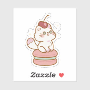 Sweet Cat on Macaron Cute