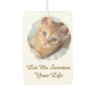 Sweet Cat Photo, Text, Replaceable, Car Air Freshener