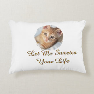 Sweet Cat Photo, Text, Replaceable, Decorative Cushion