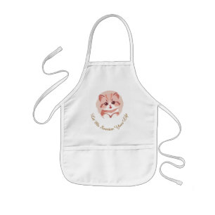 Sweet Cat Photo, Text, Replaceable, Funny Kids Apron