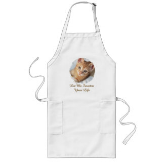Sweet Cat Photo, Text, Replaceable, Long Apron