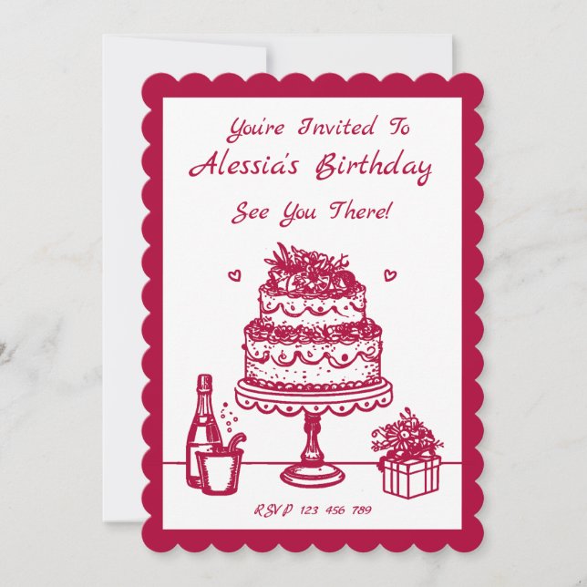 Sweet Celebration Birthday Invitation (Front)