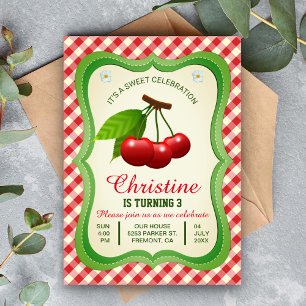 Sweet Celebration Cherries Birthday Invitation