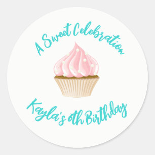 Sweet Celebration Cupcake Classic Round Sticker