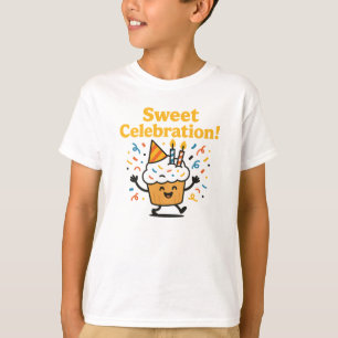 Sweet Celebration Cute Chocolate Cupcake Design T-Shirt