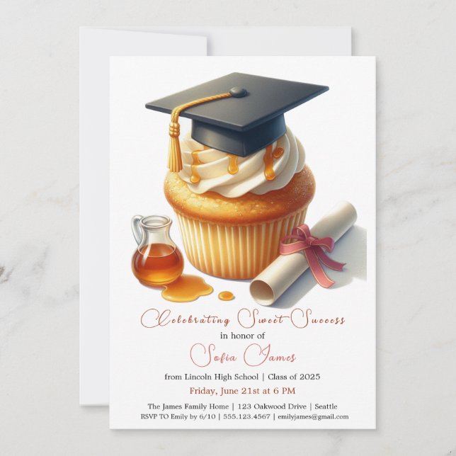 Sweet Celebration Graduation Party Invitation (Front)