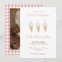 Sweet Celebration Ice Cream Pink Birthday