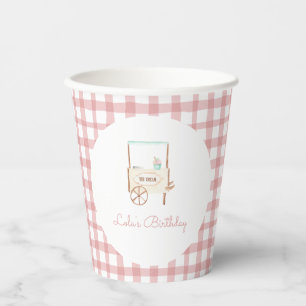 Sweet Celebration Ice Cream Pink Birthday Paper Cups