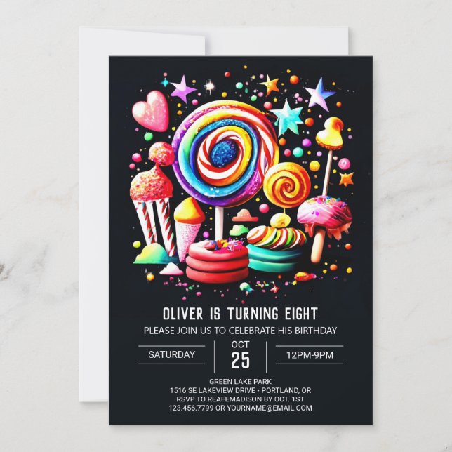 Sweet Celebration Wonderland Birthday Invitation (Front)