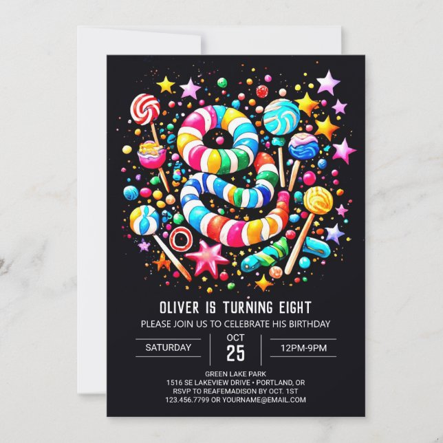 Sweet Celebration Wonderland Birthday Invitation (Front)