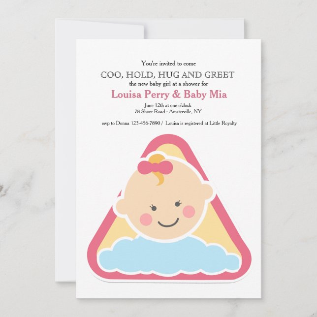 Sweet Cheeks Baby Girl Shower Invitation (Front)