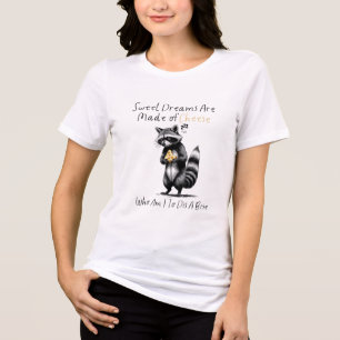 Sweet Cheese Dream Saying Racoon Funny Brie Pun T Tri-Blend Shirt
