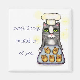 Sweet Chef Cat Baking Magnet