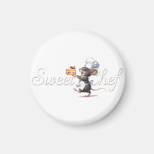 "Sweet Chef" Mouse Logo Illustration Magnet