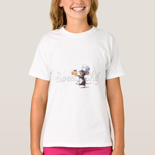 "Sweet Chef" Mouse Logo Illustration T-Shirt (Front)