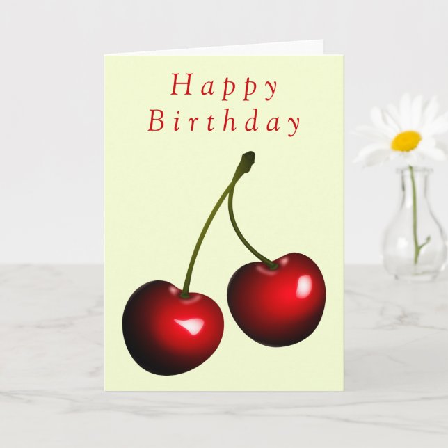 Sweet Cherries Birthday Card (Small Plant)
