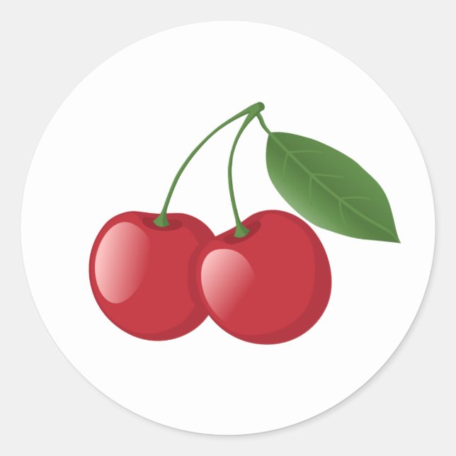 Sweet Cherries Classic Round Sticker (Front)