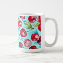 Sweet cherries colourful watercolor cherry art