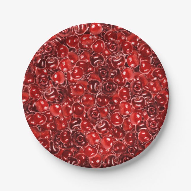 Sweet Cherries Paper Plate (Front)