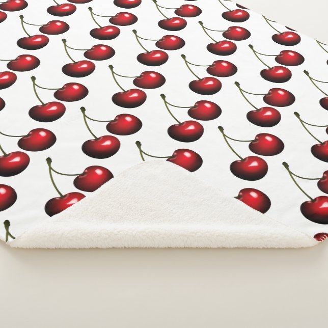 Sweet Cherries Sherpa Blanket - Choose Colour (3/4)