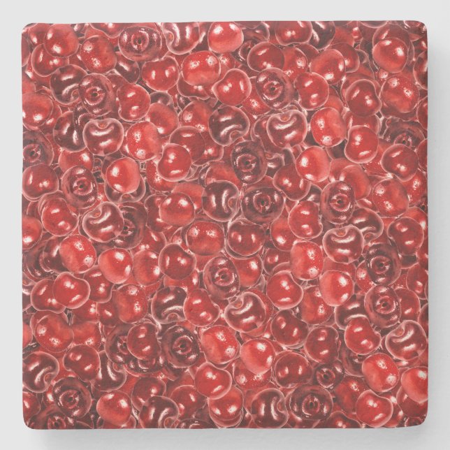 Sweet Cherries Stone Coaster (Front)