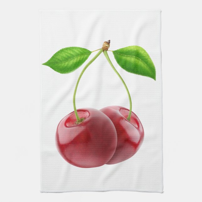 Sweet cherries tea towel (Vertical)