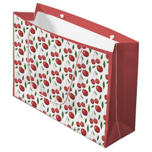 Sweet Cherries Watercolor Illustration Large Gift Bag