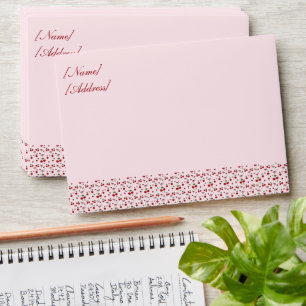 Sweet Cherry and Bow Pink Wedding Invitation Envelope