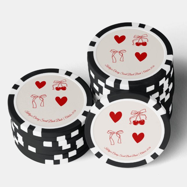 Sweet Cherry Bachelorette Party Favour Poker Chip (Stack)