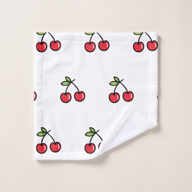 Sweet Cherry Bath Towel Set (Wash Cloth)