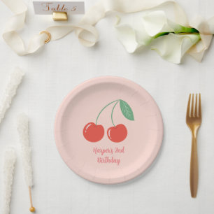 Sweet Cherry Birthday Party Themed Paper Plate