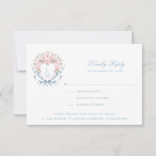 Sweet Cherry Blossom Crest RSVP Response Card