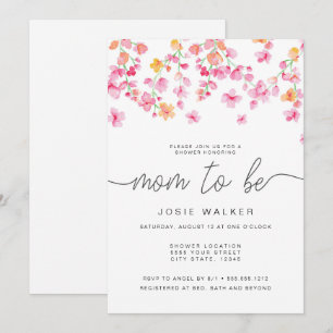 Sweet Cherry Blossoms Baby Shower Invitation