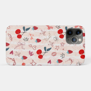Sweet Cherry Bows and Stars Aesthetic Design iPhone 11 Pro Case