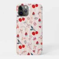 Sweet Cherry Bows and Stars Aesthetic Design
