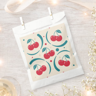 Sweet Cherry Bridal Shower Retro Pattern Favour Bags