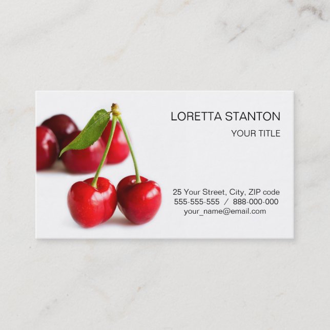 Sweet cherry business card (Front)
