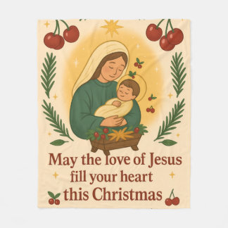 Sweet Cherry Christmas – Divine Love Collection Fleece Blanket
