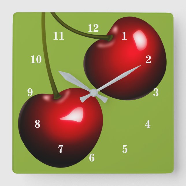 Sweet Cherry Clock - Choose Colour (Front)