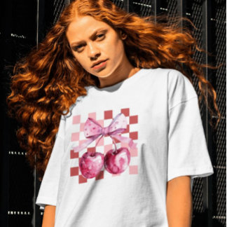 Sweet Cherry Coquette Valentine’s Day T-Shirt for  Tri-Blend Shirt
