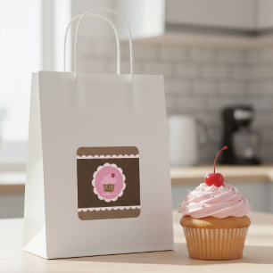 Sweet Cherry Cupcake Square Sticker