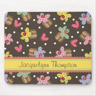 Sweet Cherry Cupcakes Confectionery Bakery Cute Mouse Mat
