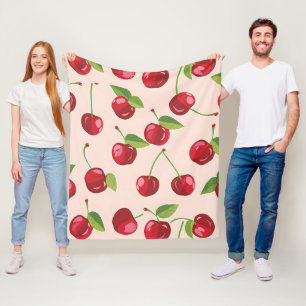 Sweet Cherry Delight Fleece Blanket