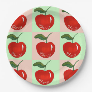 Sweet cherry delight paper plate