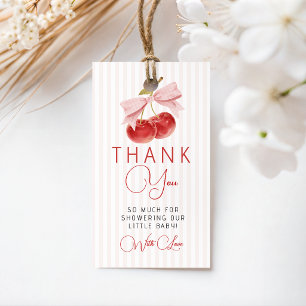 Sweet Cherry Favour Tags with Pink Bow